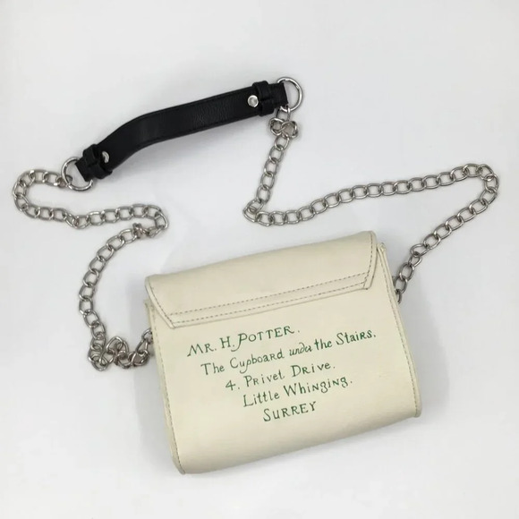 Harry Potter Hogwarts Purse Shoulder Bag Handbag Ivory Red Green Envelope Gift - Picture 2 of 10